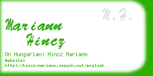 mariann hincz business card